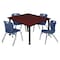 Regency Tables > Height Adjustable > Square Mobile Table & Chair Sets, 48 W, 48 L, 23-34 H, Mahogany TB4848MHAPCBK45NV - alternate 1